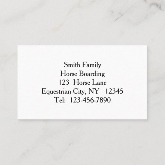 グレー馬と新郎OTTBの名刺 名刺 (裏面)