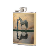 グレー馬と新郎OTTBドリンクフラスコ フラスク (左)