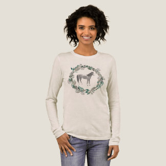 グレー馬ロングスリーブシャツ トライブレンドTシャツ