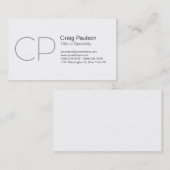 グレー魅力的白黒モノグラム名刺 名刺 (正面/裏面)