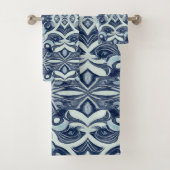 グレー鮮やかカラー生地プリントパターンデザインb バスタオルセット (インサイチュ)