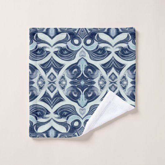 グレー鮮やかカラー生地プリントパターンデザインb バスタオルセット (ウォッシュタオル)