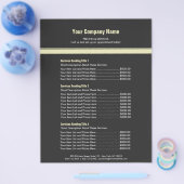 グレー黄シンプル色縁どの価格表3 チラシ (シングル)