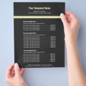 グレー黄シンプル色縁どの価格表3 チラシ (手)