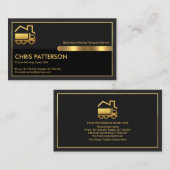 グレー黒のレトロ列金ゴールドフレームホーム移動 名刺 (正面/裏面)