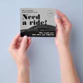 グレー黒トーンエレガントフラ車のイ チラシ (手)