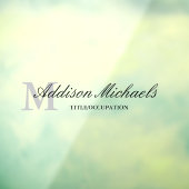 グレー黒モノグラムエレガント名タイトル ウィンドウサイン (シート3)