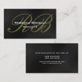 グレー黒モノグラムマネージャの名刺 名刺 (正面/裏面)