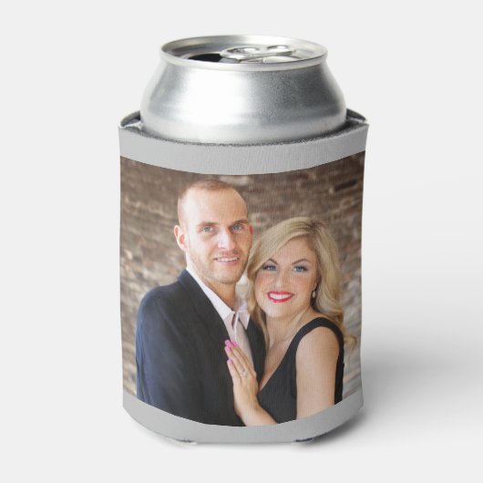 グレー2パーソナライズされた写真テンプレート両面 缶クーラー (缶正面)