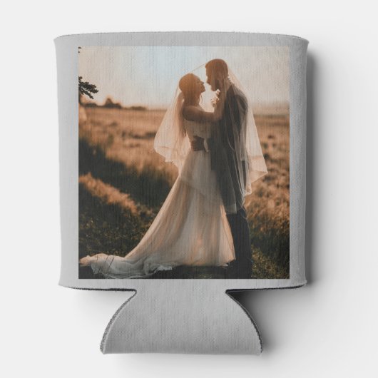 グレー2パーソナライズされた写真テンプレート両面 缶クーラー (裏面)