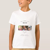 グレー3写真メッセージ私たちはママの名前あなたを愛する Tシャツ (正面)