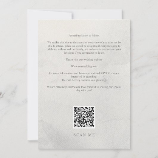 グレー3枚の写真コラージペットドッグ結婚ズ セーブザデート (裏面)