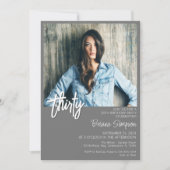 グレー30thバースデーフォト招待状 招待状 (正面)