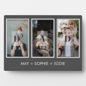 グレー3 (3)写真父の日の家族の名前 フォトプラーク (正面)