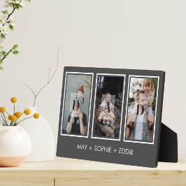 グレー3 (3)写真父の日の家族の名前 フォトプラーク