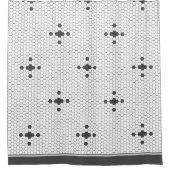 グレー4尖頭星六角ペニータイルバスルーム シャワーカーテン (正面)