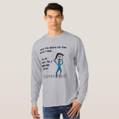 グレー – おじさん握手 – 長袖フランジ Tシャツ (正面フル)