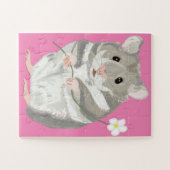 グレー·アンド·ホワイト·ハムスター  ジグソーパズル (横)