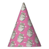  グレー·アンド·ホワイト·ハムスター·パターン·パーティー·ハット パーティーハット (右)