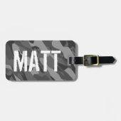 グレー・アーミー・カモフラカスタムージュ・旅行かばんタグ ラゲッジタグ (正面横)