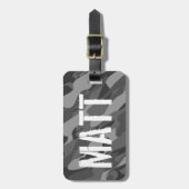 グレー・アーミー・カモフラカスタムージュ・旅行かばんタグ ラゲッジタグ (正面縦)