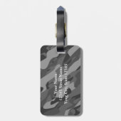 グレー・アーミー・カモフラカスタムージュ・旅行かばんタグ ラゲッジタグ (裏面縦)