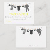 グレー&イエローリトルファウンツおむつラッフルチケット エンクロージャーカード (正面/裏面)