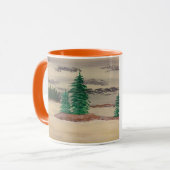 グレー、イエロー、ブラウンの構成 マグカップ (正面左)