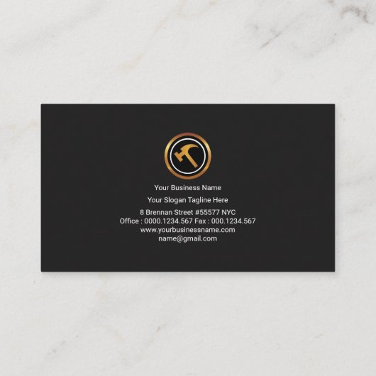 グレー·ウッド·グレーン·ブラック·縁どカーペントリー 名刺 (裏面)