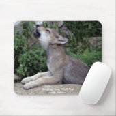 グレー・ウルフ野生動物サポーター動物写真 マウスパッド (マウス)