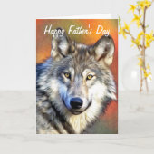 『グレー・ウルフ・絵画アートの父の日』 カード (黄色い花)