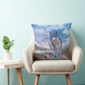 グレー・ウルフ「電話に答える」 クッション (椅子)