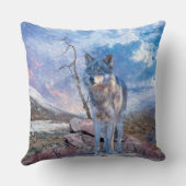 グレー・ウルフ「電話に答える」 クッション (裏面)