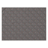 グレー&オレンジ花パターパターズパステルかわいいボホシック テーブルクロス (正面(横))