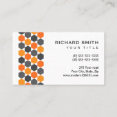 グレー·オレンジ·ブルーモダン六角縁ど形 名刺 (裏面)