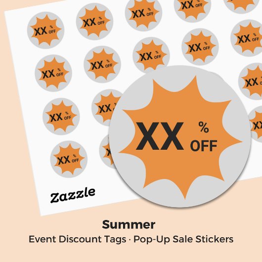 グレー&オレンジ・ 9ポイントのバブル販売割引ラベル ラウンドシール