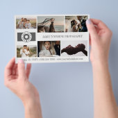 グレー カスタム テキスト ロゴ 8 枚の写真コラージュ チラシ (ハンドル)