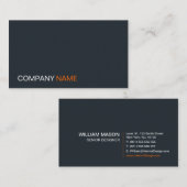 グレー、カッコいいオレンジ、白 – モダン名刺 名刺 (正面/裏面)