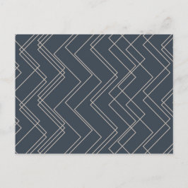グレー、カッコいい、モダントレンディー、ジグザグユニーク線 ポストカード