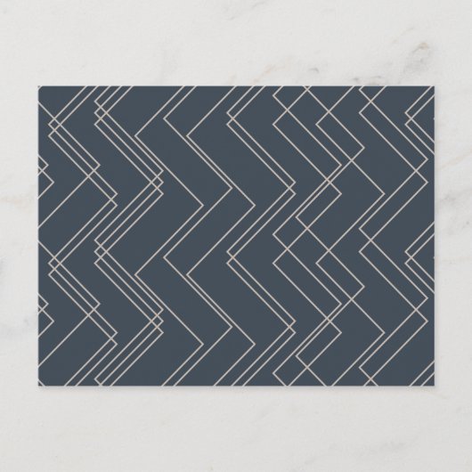 グレー、カッコいい、モダントレンディー、ジグザグユニーク線 ポストカード (正面)