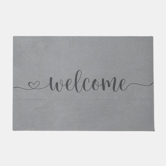 グレー·カモダンリグライグラフィーへようこそ ドアマット (正面)