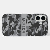 グレー カモフラージュ オリジナル Case-Mate iPhoneケース (裏面 (横))