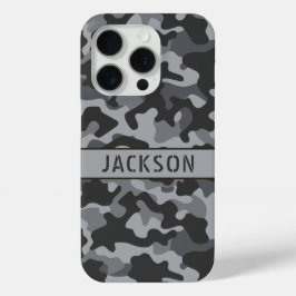 グレー カモフラージュ オリジナル iPhone 15 PROケース