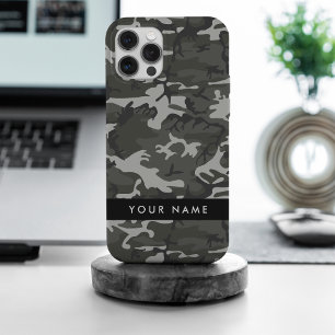 グレー カモフラージュ 名前入り 名前 名前入れ 個人名 オリジナル iPhone 15 PRO MAXケース