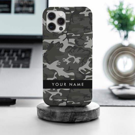 グレー カモフラージュ 名前入り 名前 名前入れ 個人名 オリジナル Case-Mate iPhoneケース