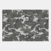 グレー カモフラージュ 迷彩 軍用デザイン ラッピングペーパーシート (正面3)