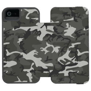 グレー カモフラージュ 迷彩 軍用デザイン iPhone SE/5/5sウォレットケース