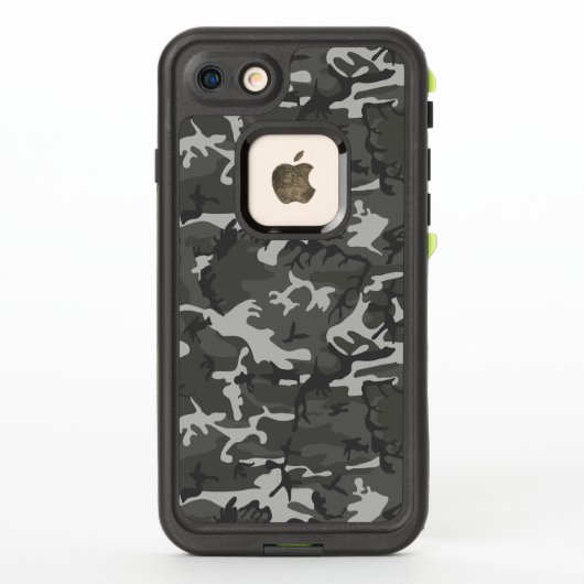 グレー カモフラージュ 迷彩 軍用デザイン LifeProof iPhoneケース (裏面)