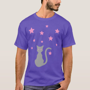 『グレー・キャット・スターズTシャツ』 Tシャツ