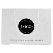 グレー クラフト紙 見た目 ラウンド ロゴ ビジネス カスタム L ラージペーパーバッグ (正面)